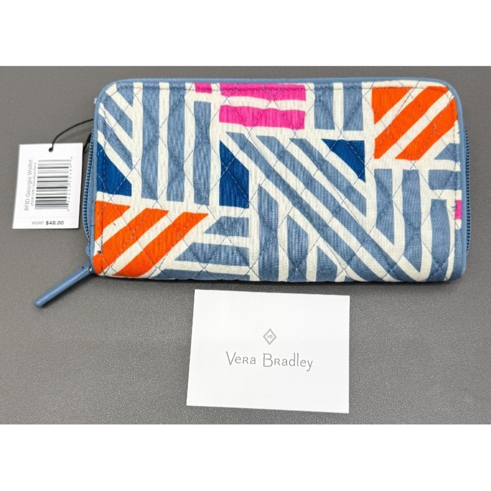 VERA BRADLEY RFID Georgia Wallet Clutch in Geo Medallions Print NWT - Picture 1 of 7
